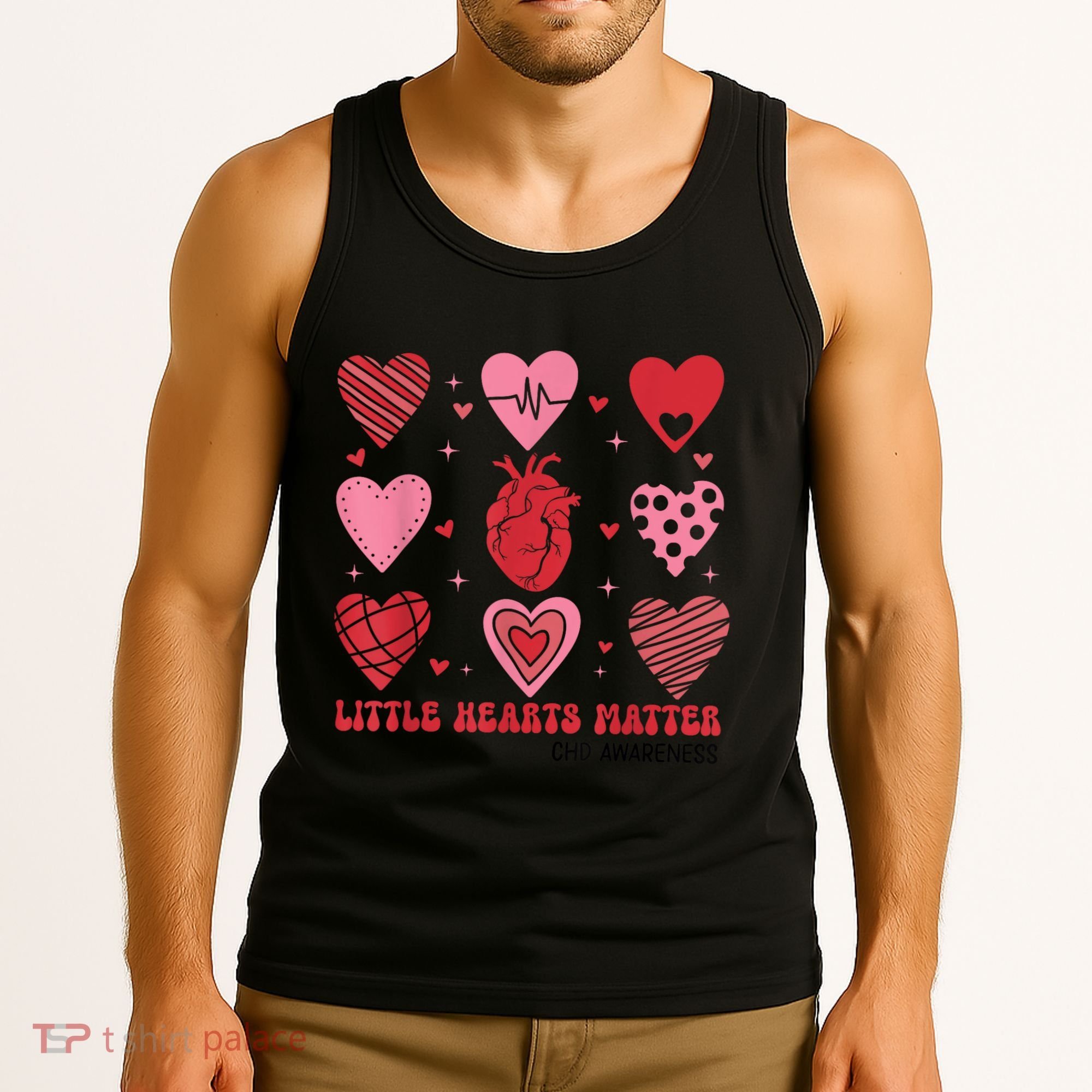 Little Hearts Matter Chd Awareness Heart Anatomy Valentine Tank Top
