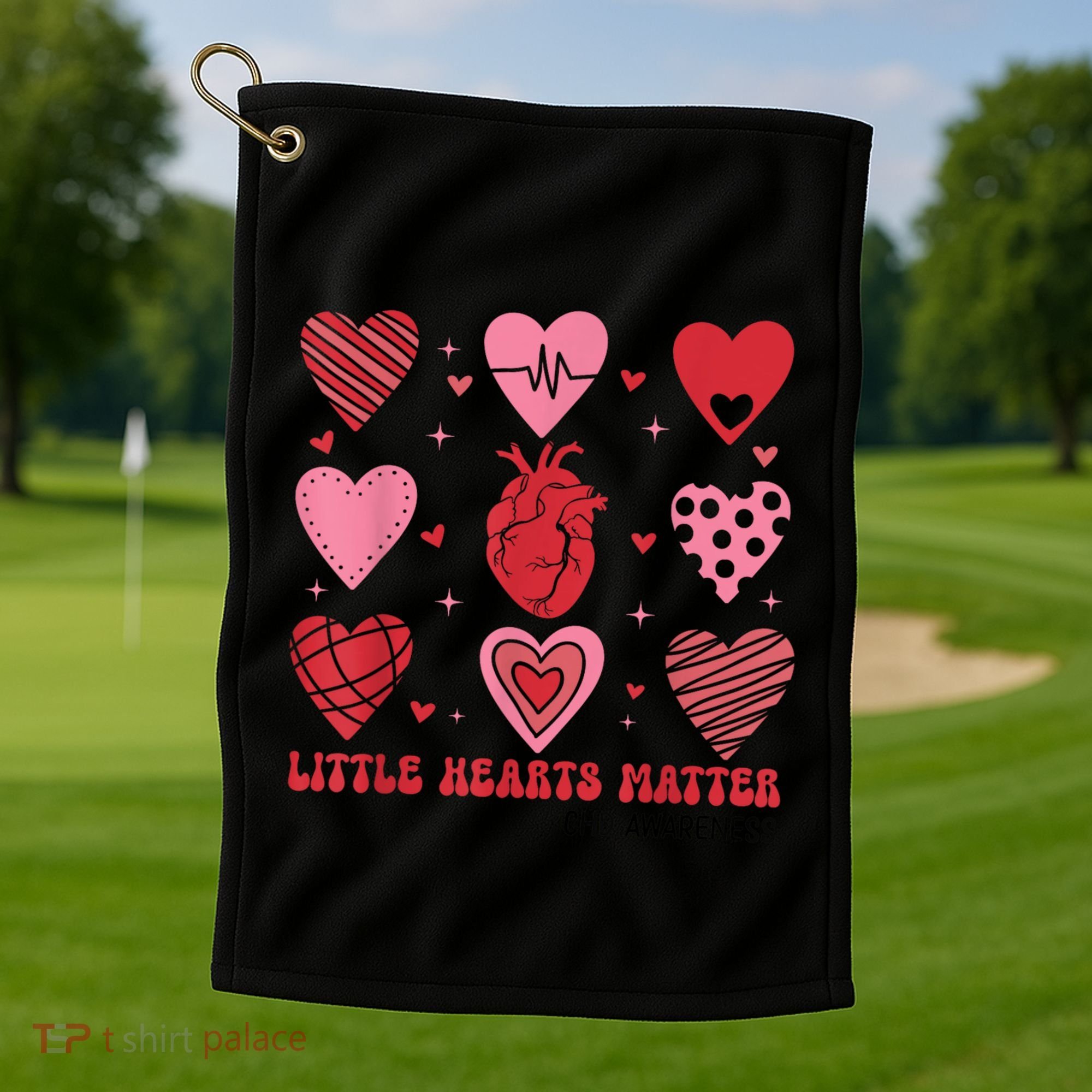 Little Hearts Matter Chd Awareness Heart Anatomy Valentine Golf Towel