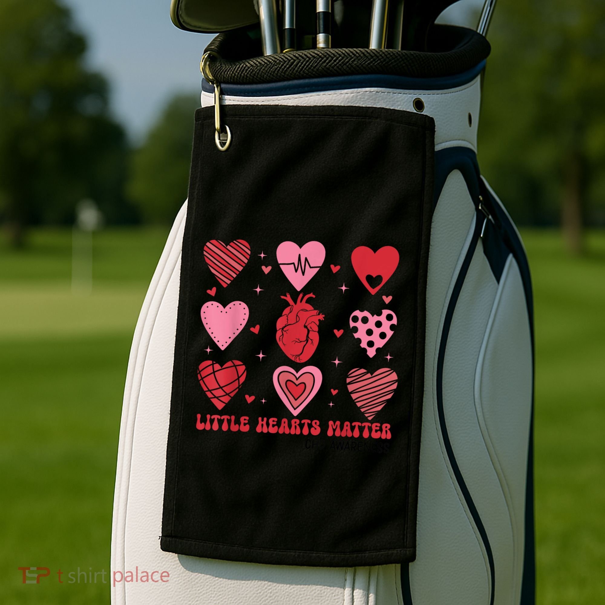 Little Hearts Matter Chd Awareness Heart Anatomy Valentine Golf Towel