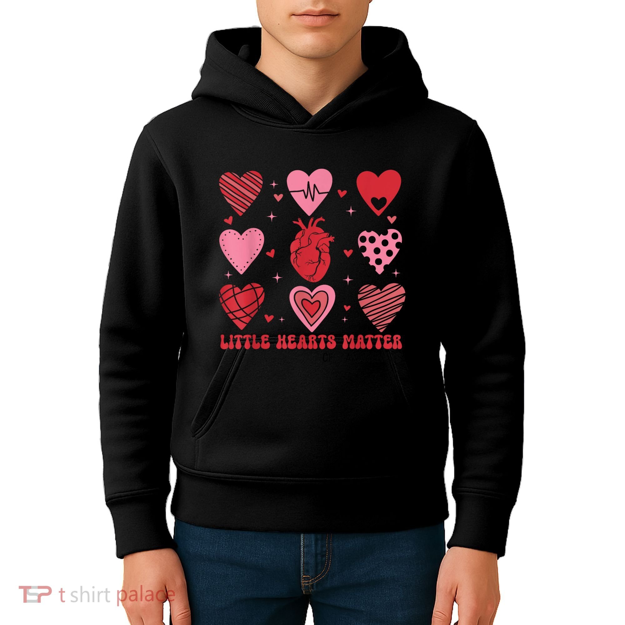 Little Hearts Matter Chd Awareness Heart Anatomy Valentine Kids Hoodie