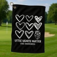 Little Hearts Matter Chd Disease Awareness Heart Warrior Golf Towel thumb 1