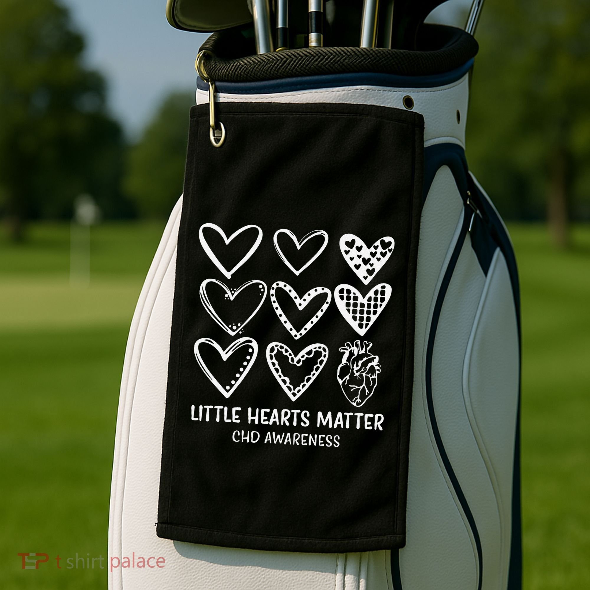 Little Hearts Matter Chd Disease Awareness Heart Warrior Golf Towel