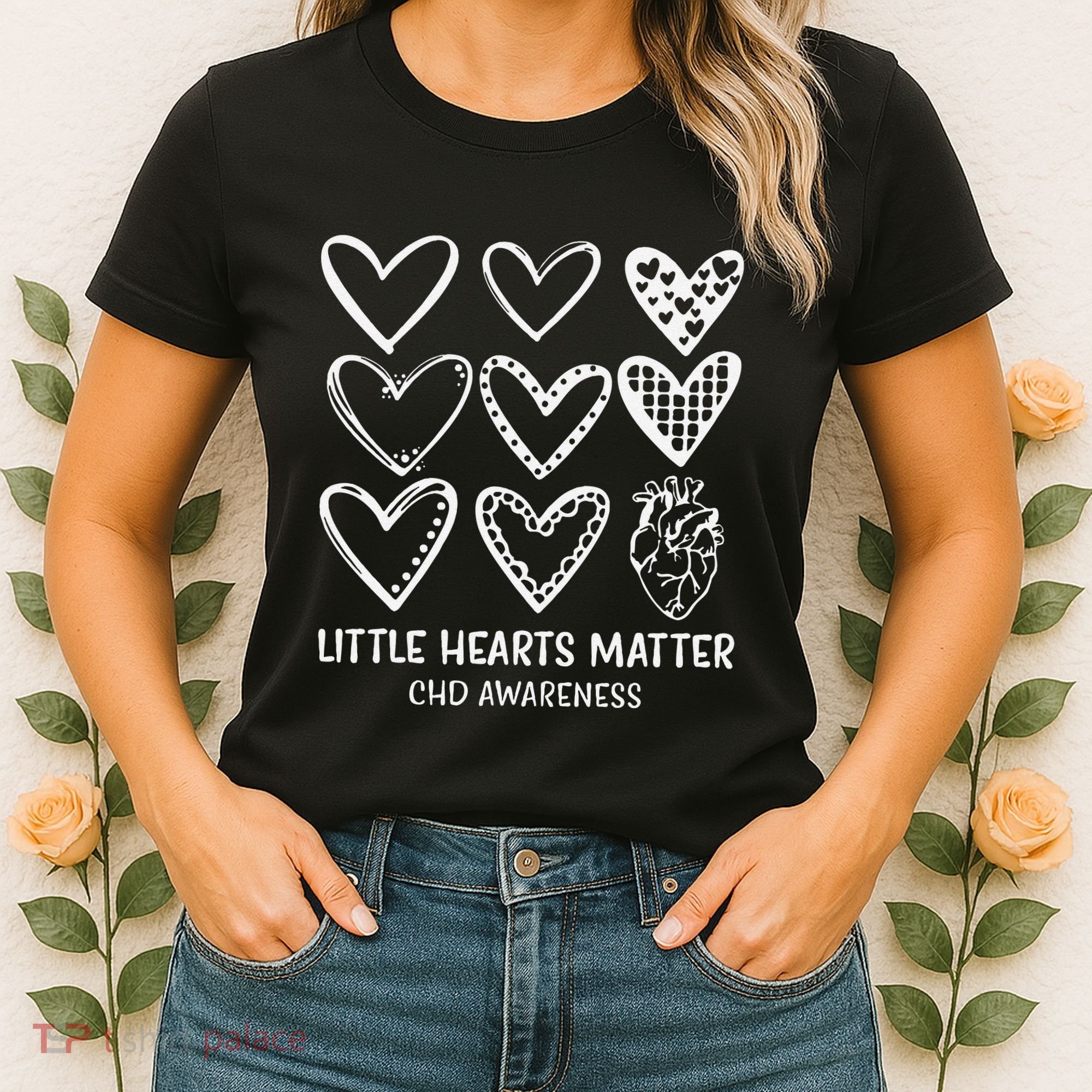 Little Hearts Matter Chd Disease Awareness Heart Warrior Women's T-Shirt