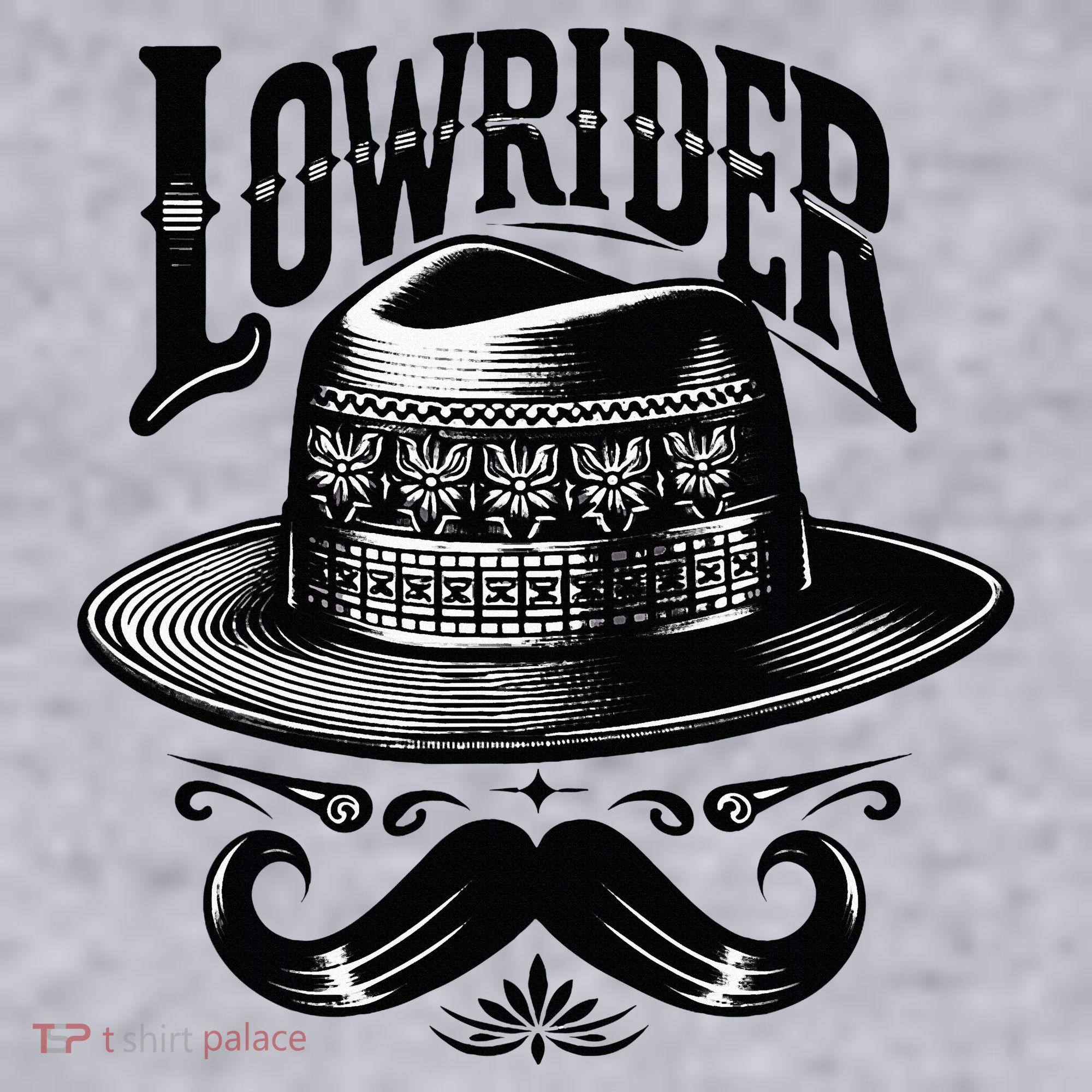 Lowrider Hat Moustache Chicano Cholo Latino Low Rider Women's Sweatshirt