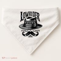 Lowrider Hat Moustache Chicano Cholo Latino Low Rider USA-Made Doggie Bandana thumb 0