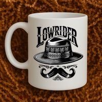 Lowrider Hat Moustache Chicano Cholo Latino Low Rider Coffee Mug thumb 2