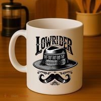 Lowrider Hat Moustache Chicano Cholo Latino Low Rider Coffee Mug thumb 4