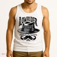 Lowrider Hat Moustache Chicano Cholo Latino Low Rider Tank Top thumb 3
