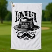 Lowrider Hat Moustache Chicano Cholo Latino Low Rider Golf Towel thumb 1