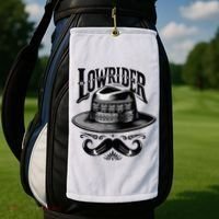 Lowrider Hat Moustache Chicano Cholo Latino Low Rider Golf Towel thumb 2