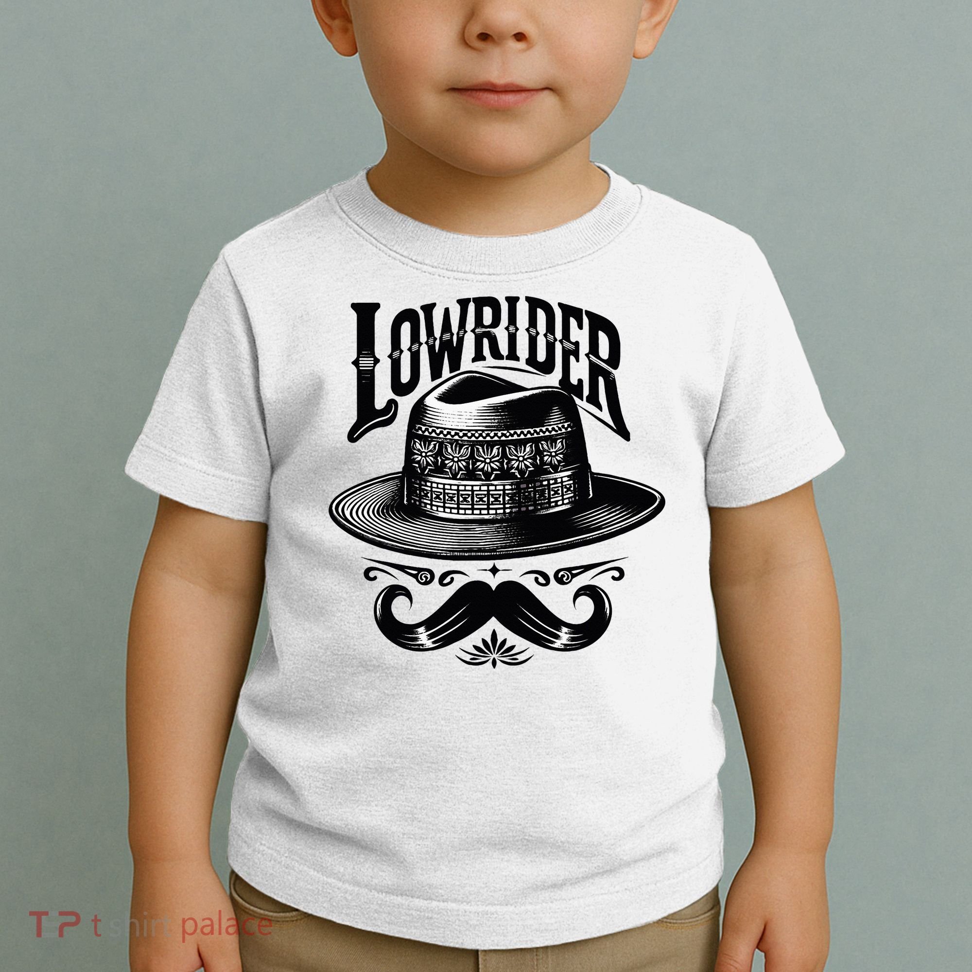 Lowrider Hat Moustache Chicano Cholo Latino Low Rider Toddler T-Shirt