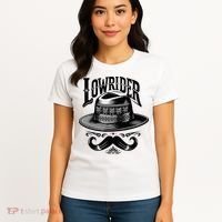 Lowrider Hat Moustache Chicano Cholo Latino Low Rider Women's T-Shirt thumb 4