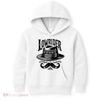 Lowrider Hat Moustache Chicano Cholo Latino Low Rider Kids Hoodie thumb 0