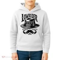 Lowrider Hat Moustache Chicano Cholo Latino Low Rider Kids Hoodie thumb 4