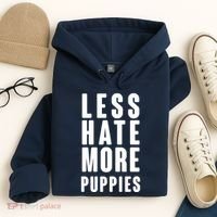 Less Hate More Puppies Hoodie thumb 4