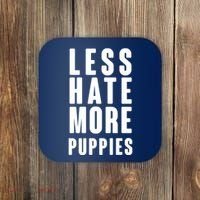 Less Hate More Puppies Coaster thumb 0