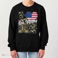 Love Heart Our Veterans Support Veterans Women's Sweatshirt thumb 0