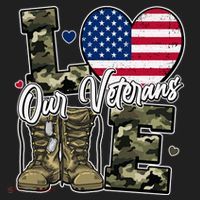Love Heart Our Veterans Support Veterans Women's Sweatshirt thumb 2