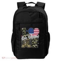 Love Heart Our Veterans Support Veterans Backpack thumb 0