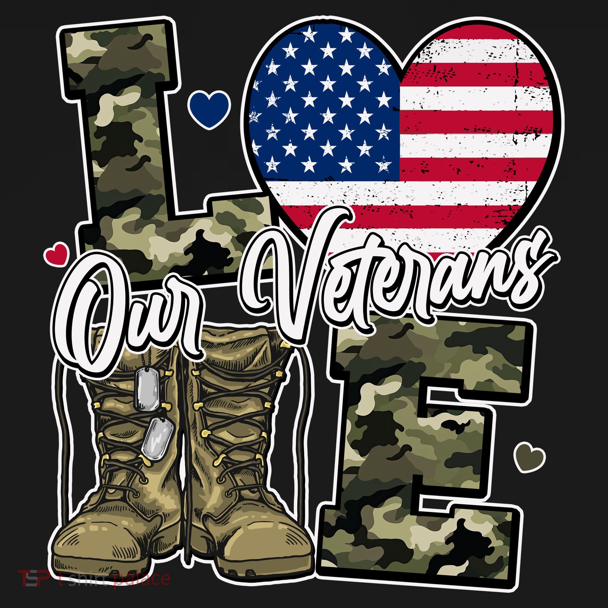 Love Heart Our Veterans Support Veterans Coaster