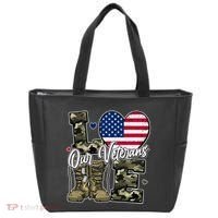 Love Heart Our Veterans Support Veterans Tote Bag thumb 0
