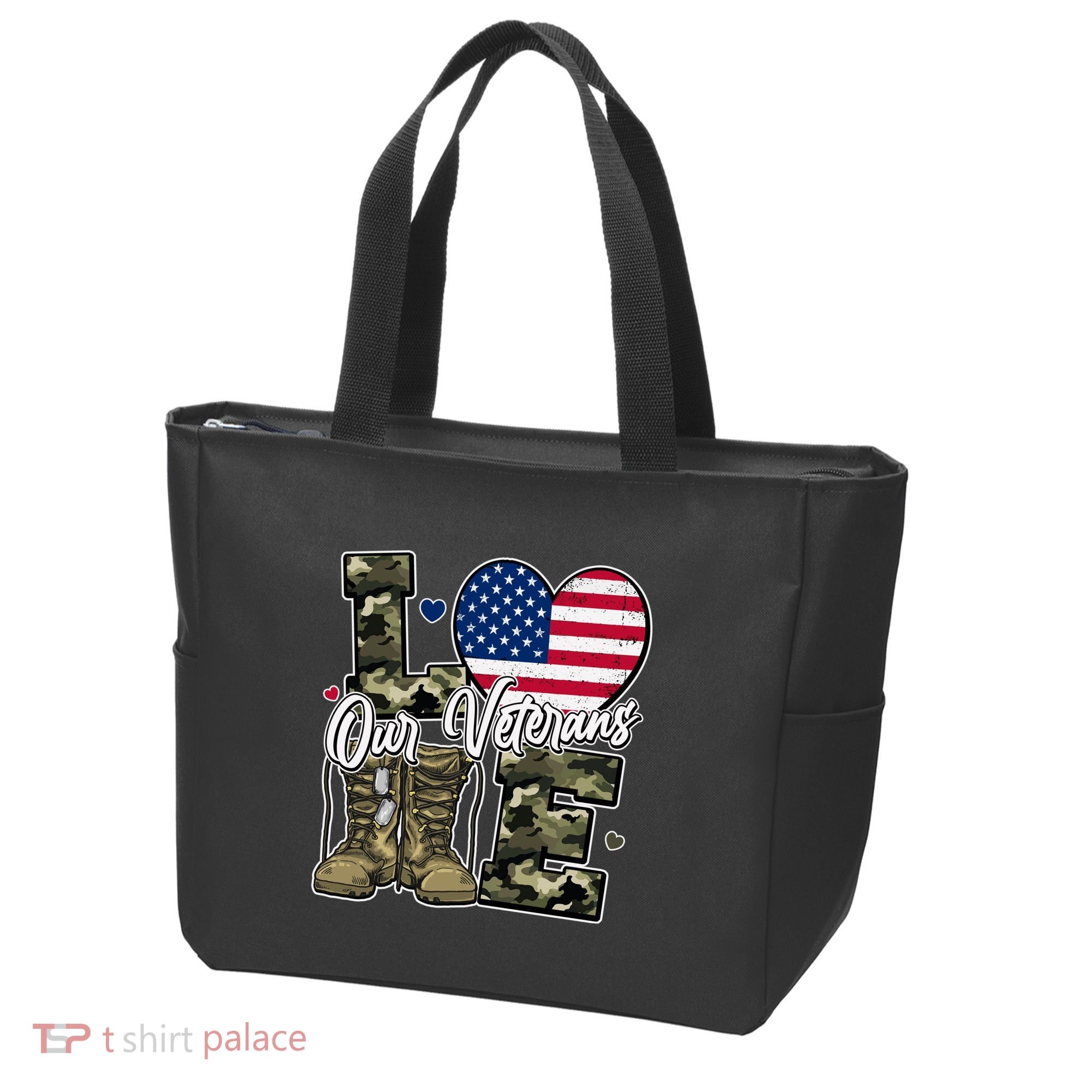 Love Heart Our Veterans Support Veterans Tote Bag