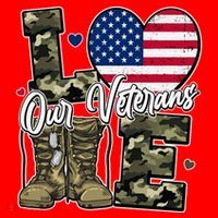 Love Heart Our Veterans Support Veterans Santa Hat thumb 1