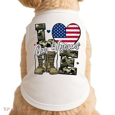 Love Heart Our Veterans Support Veterans Doggie Tank