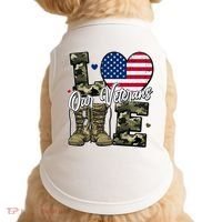 Love Heart Our Veterans Support Veterans Doggie Tank thumb 0