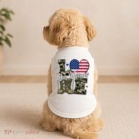Love Heart Our Veterans Support Veterans Doggie Tank thumb 2