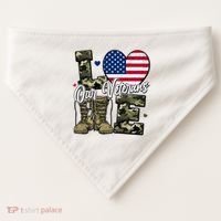 Love Heart Our Veterans Support Veterans USA-Made Doggie Bandana thumb 0