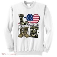 Love Heart Our Veterans Support Veterans Sweatshirt thumb 0