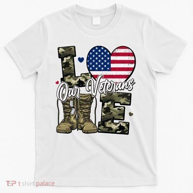 Love Heart Our Veterans Support Veterans T-Shirt