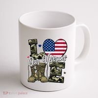 Love Heart Our Veterans Support Veterans Coffee Mug thumb 1