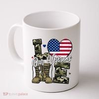 Love Heart Our Veterans Support Veterans Coffee Mug thumb 0