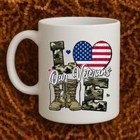 Love Heart Our Veterans Support Veterans Coffee Mug thumb 2