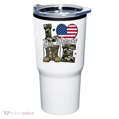 Love Heart Our Veterans Support Veterans Tumbler