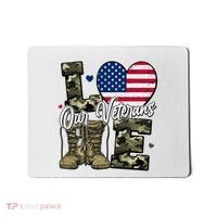 Love Heart Our Veterans Support Veterans Mousepad thumb 0