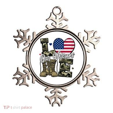 Love Heart Our Veterans Support Veterans Ornament