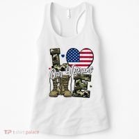 Love Heart Our Veterans Support Veterans Women's Tank Top thumb 0