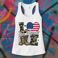 Love Heart Our Veterans Support Veterans Women's Tank Top thumb 3