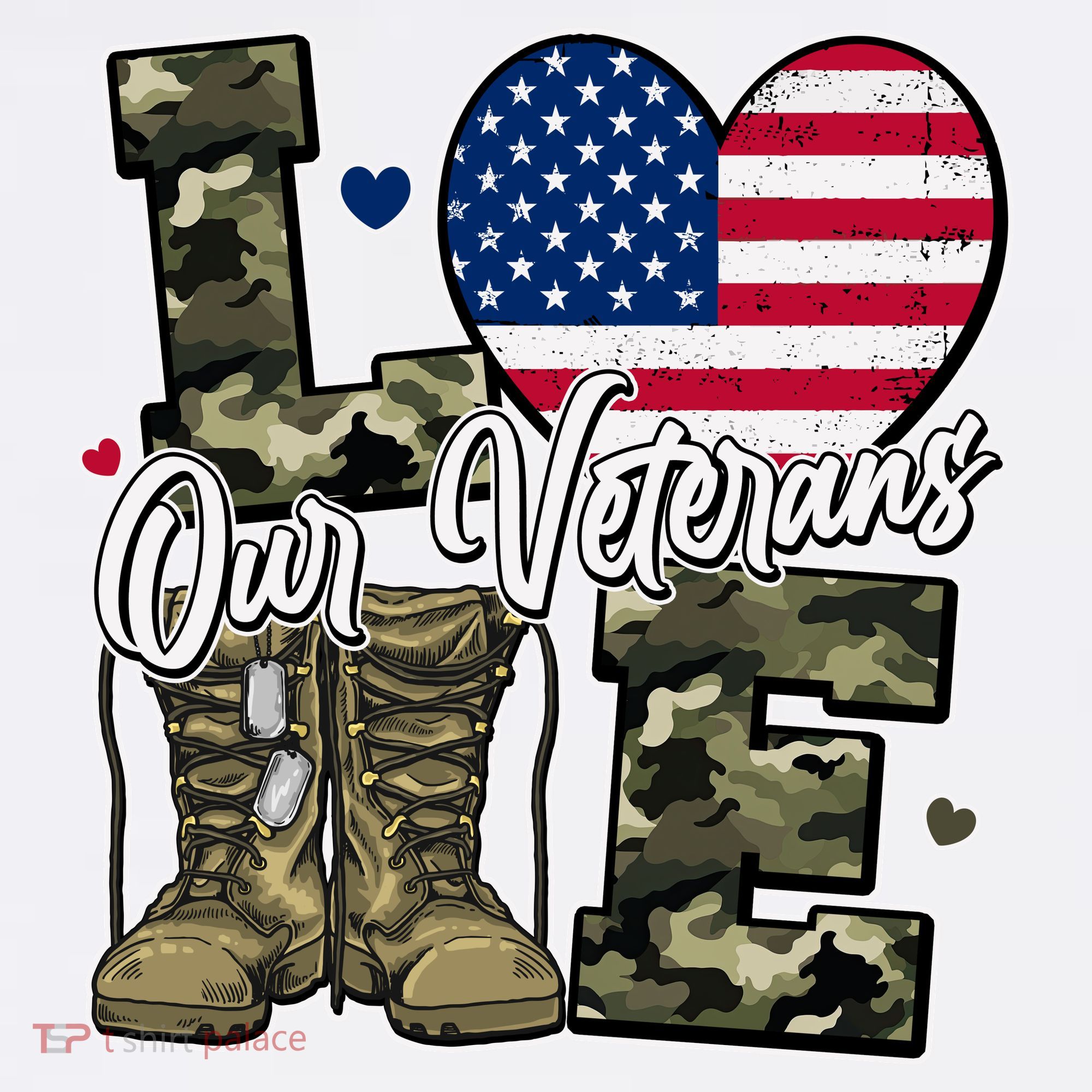Love Heart Our Veterans Support Veterans Women's Tank Top