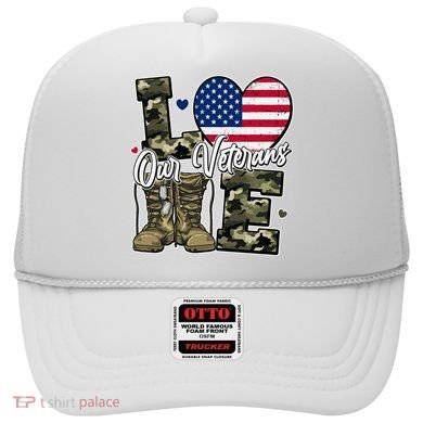 Love Heart Our Veterans Support Veterans Hat