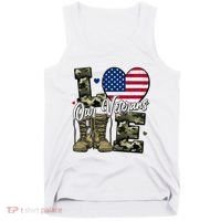 Love Heart Our Veterans Support Veterans Tank Top thumb 0