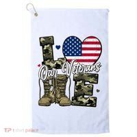 Love Heart Our Veterans Support Veterans Golf Towel thumb 0