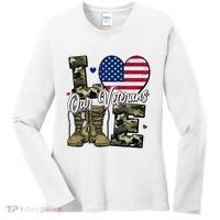 Love Heart Our Veterans Support Veterans Women's Long Sleeve Shirt thumb 0