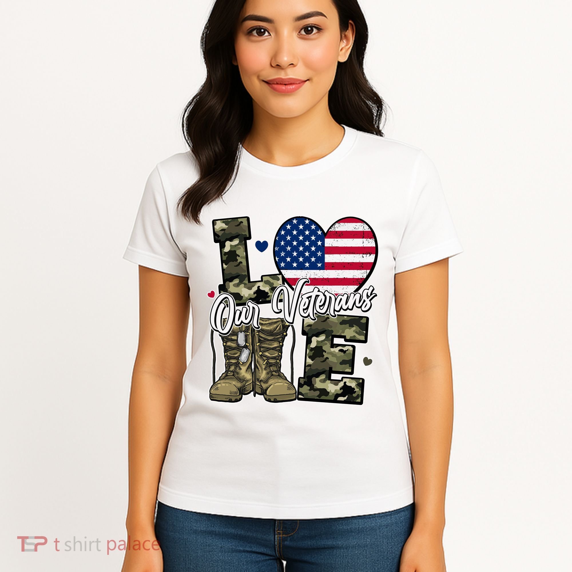 Love Heart Our Veterans Support Veterans Women's T-Shirt