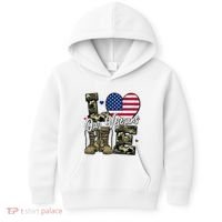 Love Heart Our Veterans Support Veterans Kids Hoodie thumb 0