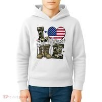 Love Heart Our Veterans Support Veterans Kids Hoodie thumb 4