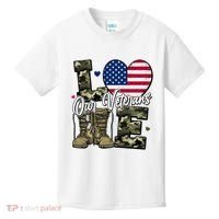 Love Heart Our Veterans Support Veterans Kids T-Shirt thumb 0